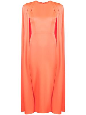 Alex Perry cape design slim-cut dress - Orange