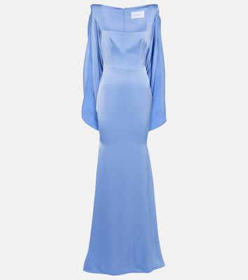 Alex Perry Caped crêpe satin gown