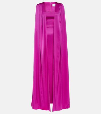 Alex Perry Caped satin gown