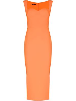 Alex Perry Claron sweetheart-neck midi dress - Orange