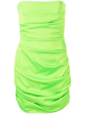 Alex Perry Colten pleated strapless minidress - Green