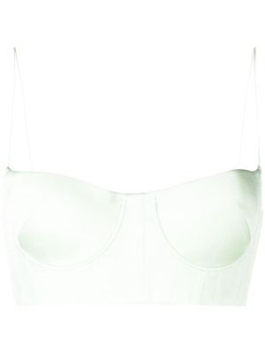 Alex Perry cropped bustier top - Green