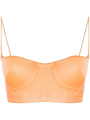 Alex Perry cropped bustier top - Pink