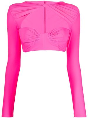 Alex Perry cropped long-sleeve top - Pink