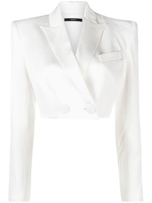 Alex Perry cropped single-breasted blazer - White