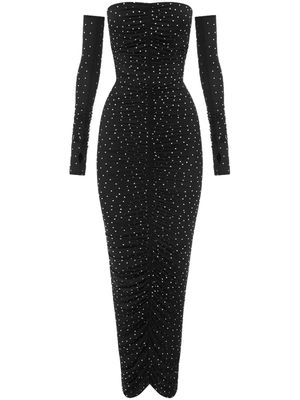 Alex Perry crystal-embellished column dress - Black