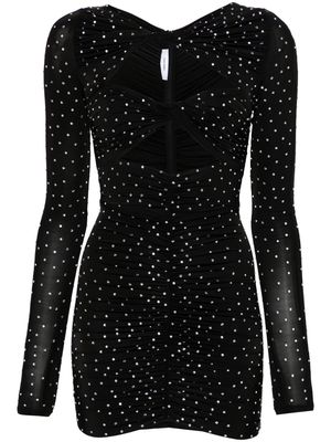 Alex Perry crystal-embellished ruched minidress - Black