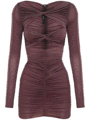 Alex Perry crystal-embellished ruched minidress - Pink