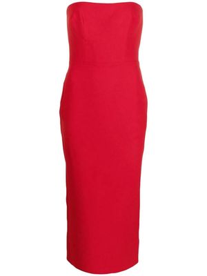 Alex Perry dart-detail strapless midi dress - Red