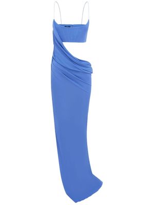 Alex Perry draped asymmetric maxi dress - Blue
