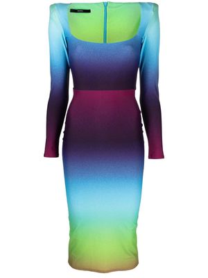 Alex Perry gradient-effect long-sleeve dress - Purple