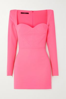 Alex Perry - Grant Neon Stretch-crepe Mini Dress - Pink