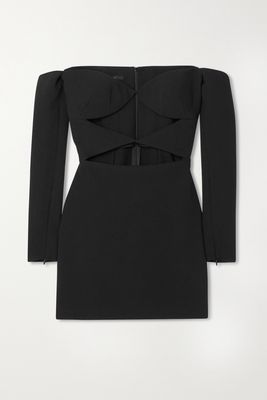 Alex Perry - Hadley Off-the-shoulder Cutout Stretch-crepe Mini Dress - Black