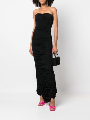 Alex Perry Haynes ruched dress and gloves - Black
