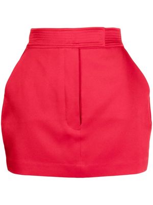 Alex Perry high-waisted satin-finish skirt - Red