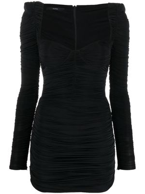 Alex Perry Hollis ruched long-sleeve dress - Black