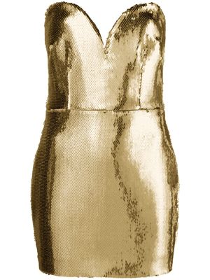 Alex Perry Keaton sequined strapless minidress - Gold