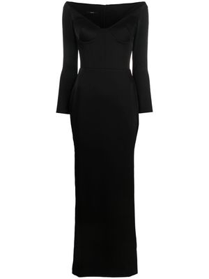 Alex Perry long-sleeve maxi dress - Black