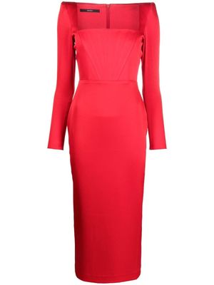 Alex Perry long-sleeve midi dress - Red
