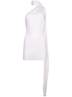 Alex Perry one-shoulder wrap-scarf minidress - White