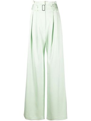 Alex Perry paper bag-waist palazzo trousers - Green