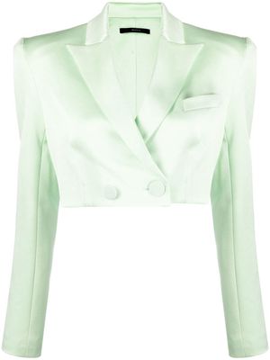 Alex Perry Parker double-breasted cropped blazer - Green