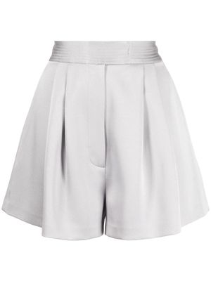 Alex Perry pleated high-waisted shorts - Grey