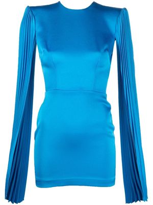 Alex Perry pleated sleeve mini dress - Blue