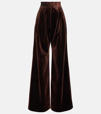Alex Perry Rowe high-rise wide-leg velvet pants