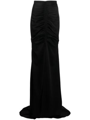 Alex Perry ruched satin maxi skirt - Black