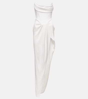 Alex Perry Satin crêpe draped bustier gown