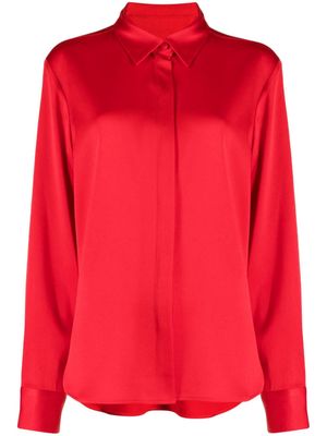 Alex Perry satin-finish button-down shirt - Red
