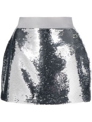 Alex Perry sequin-embellished mini skirt - Silver