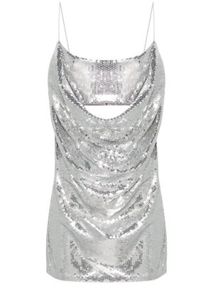 Alex Perry sequinned open-back minidress - Silver