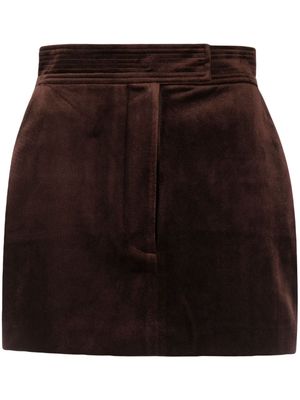 Alex Perry Soane velvet miniskirt - Brown