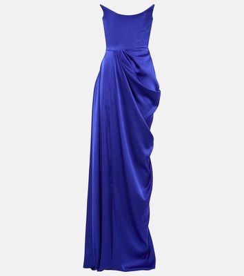 Alex Perry Strapless draped satin gown