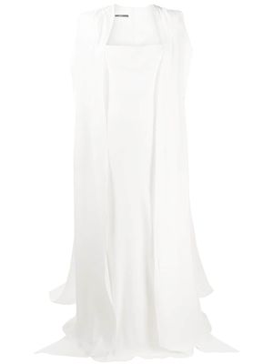 Alex Perry Vance cape-sleeve gown - White
