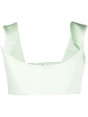 Alex Perry wide-strap structured cropped top - Green
