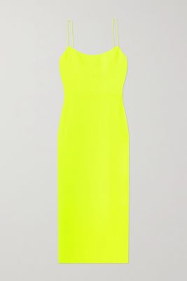 Alex Perry - Zane Neon Stretch-crepe Midi Dress - Yellow