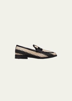 Alexa Bicolor Woven Penny Loafers