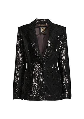 Alexa Peaked Sequin Blazer