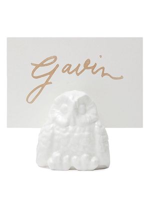 Alexander 4-Piece Small Owl Place Card Holder Set - White - White
