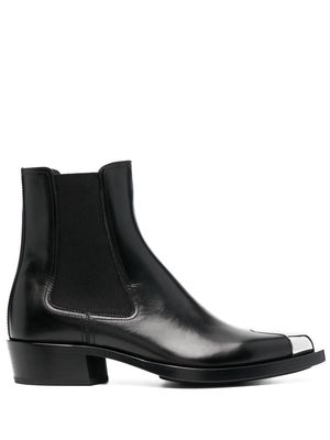 Alexander McQueen 40mm pointed leather boots - Black