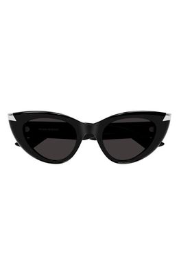 Alexander McQueen 50mm Cat Eye Sunglasses in Black