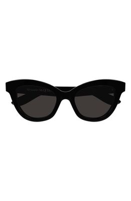Alexander McQueen 51mm Cat Eye Sunglasses in Black