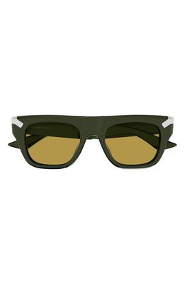 Alexander McQueen 51mm Rectangular Sunglasses in Green 