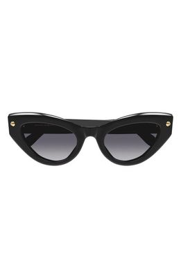 Alexander McQueen 52mm Cat Eye Sunglasses in Black