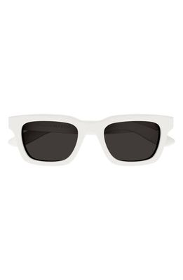 Alexander McQueen 52mm Square Sunglasses in White