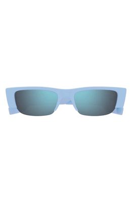 Alexander McQueen 54mm Rectangular Sunglasses in Light Blue