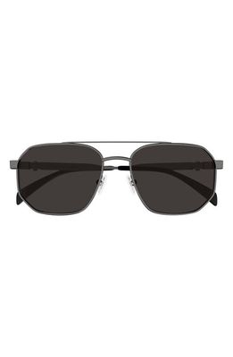 Alexander McQueen 58mm Pilot Sunglasses in Ruthenium